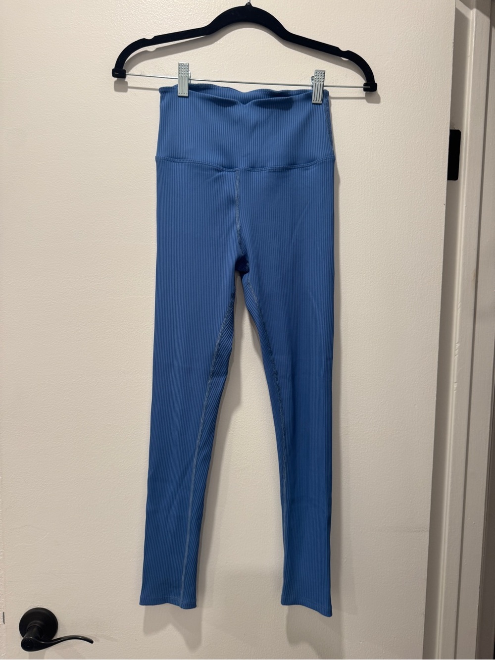 Carbon38 Ribbed High Rise Leggings | Blue | Small
